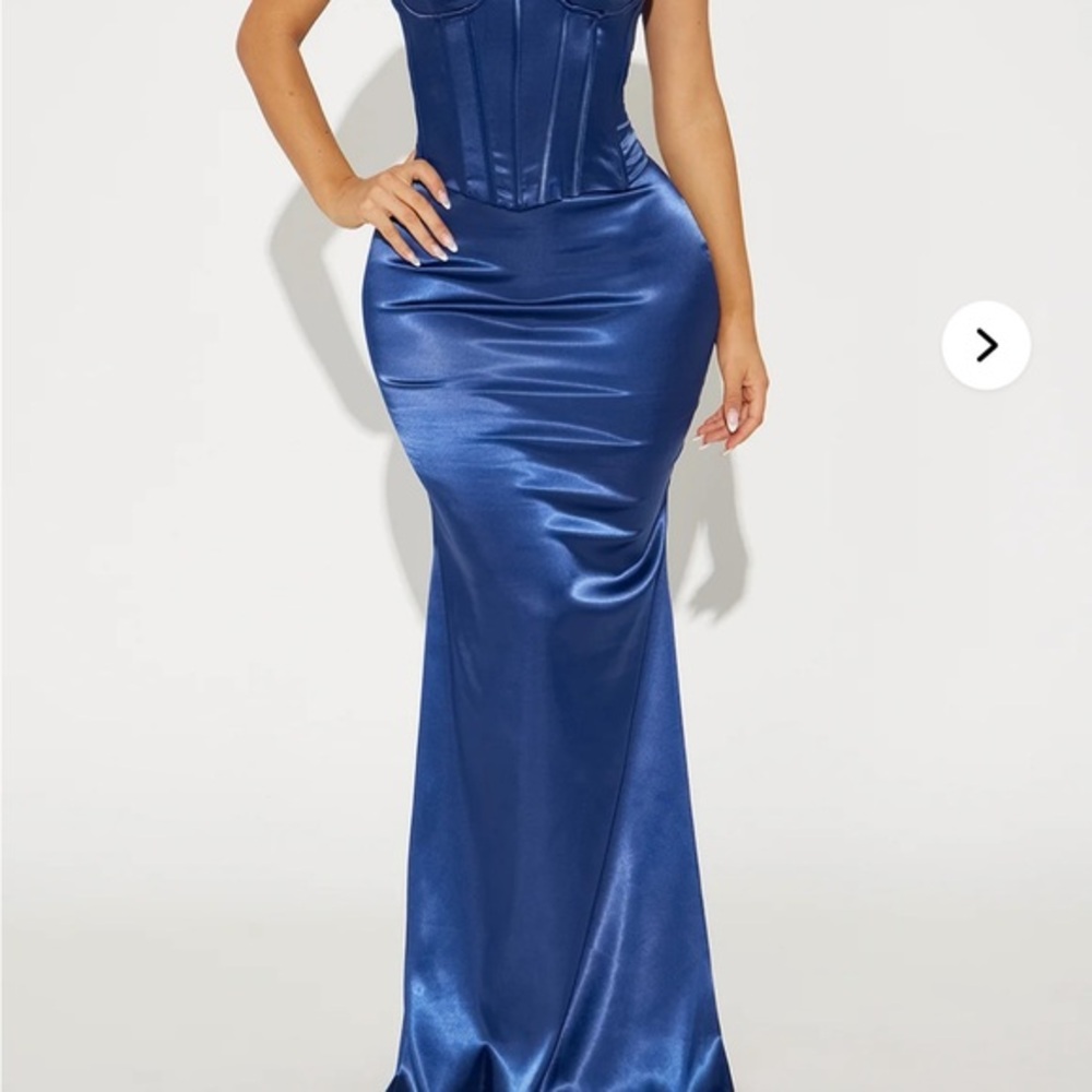 NWT Cindy Satin Maxi Dress - Navy SIZE XL